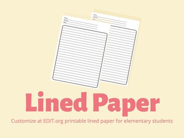 Free Elementary Lined Paper to print