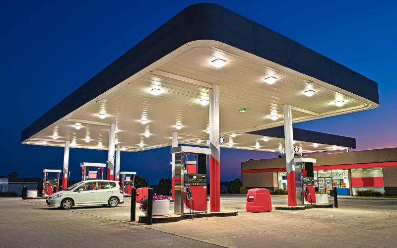 outside of a convenience store at night