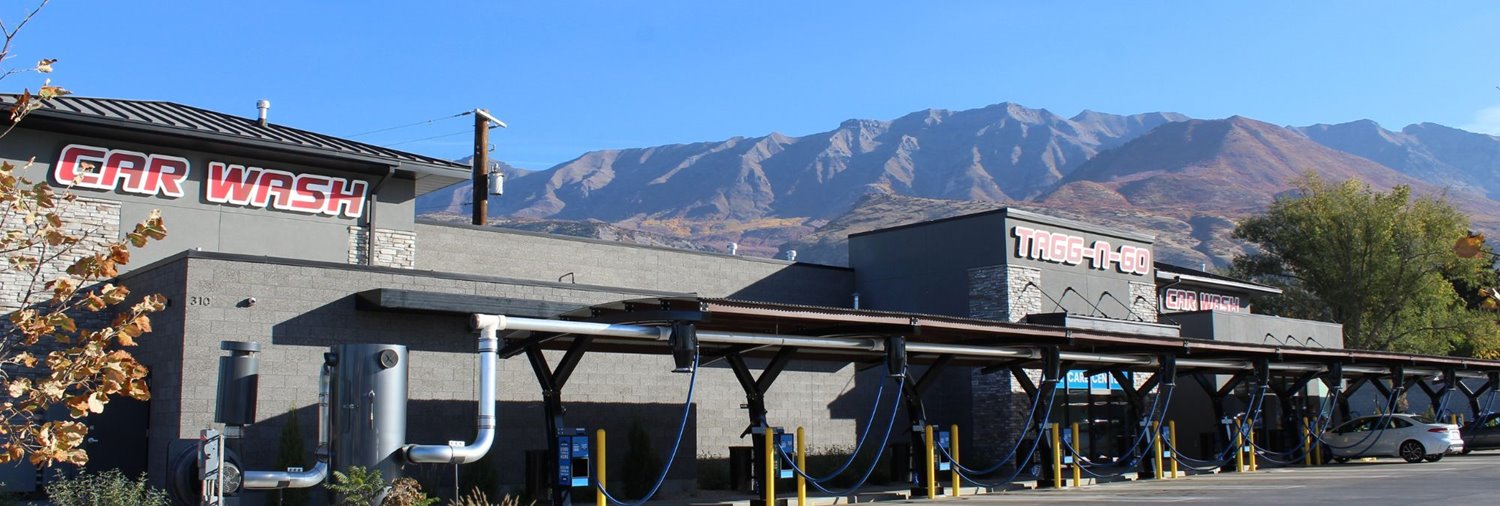 Exterior of Tagg-N-Go car wash