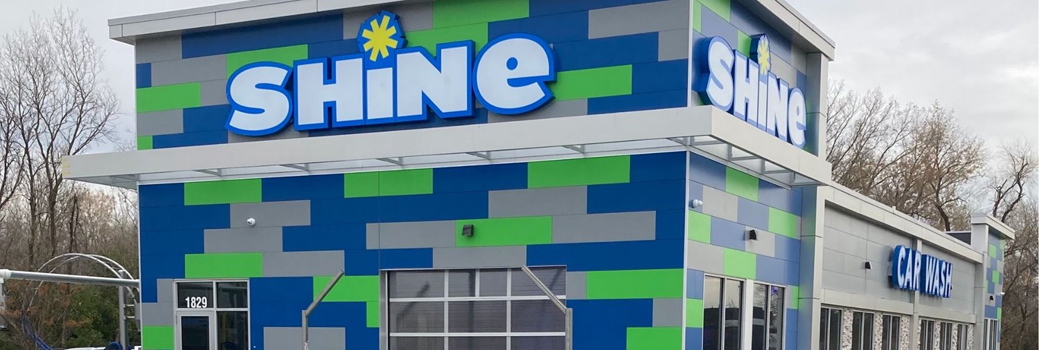 exterior of shine car wash