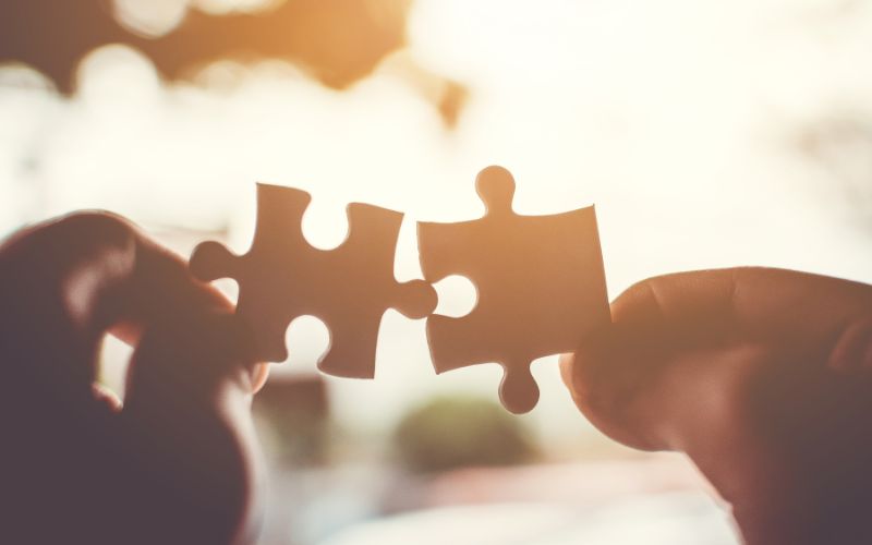 person holding puzzle pieces