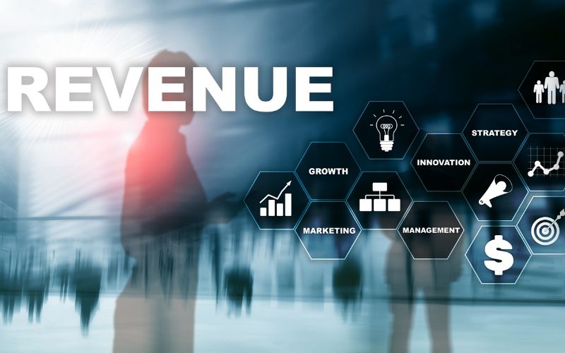 blue image with the word revenue