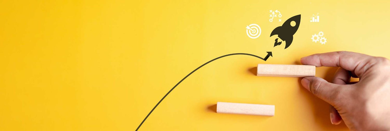 rocket jumping stairs to the top stair