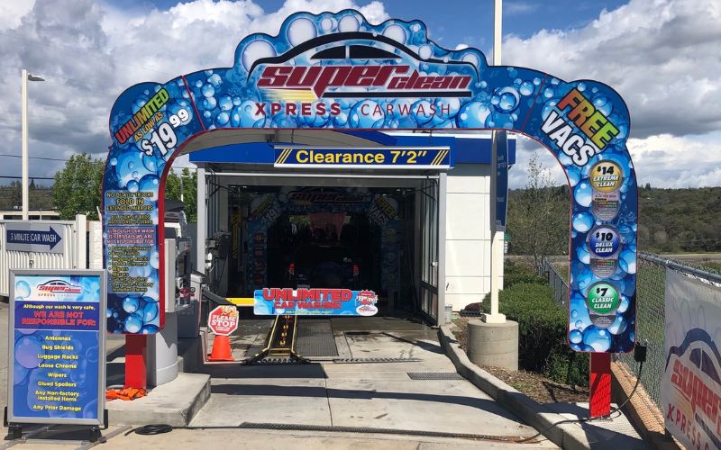 super clean car wash's mini tunnel