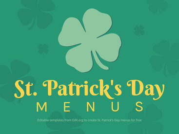 Free St. Patrick's Day Menu Templates