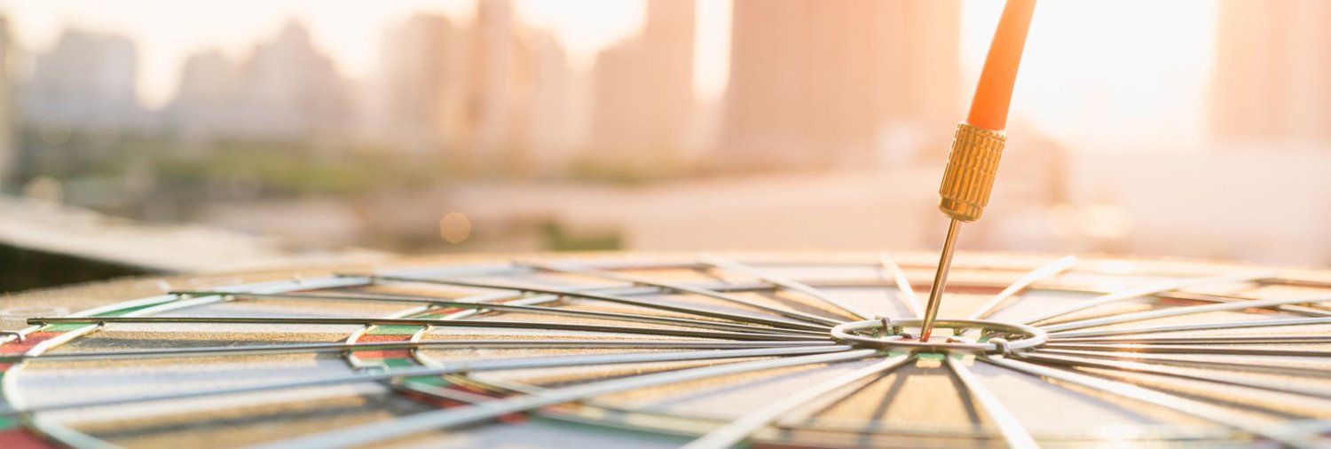 dart board shown from above and sunlit