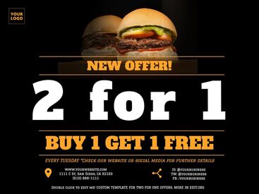 Editable 2 for 1 Offer Templates
