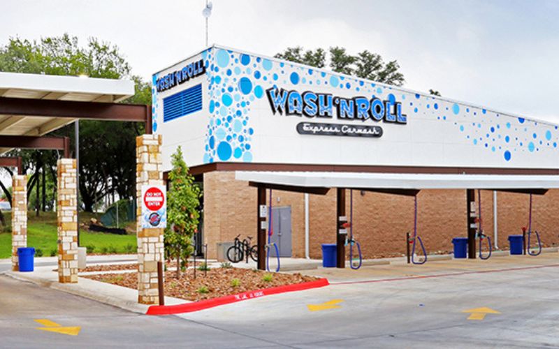 exterior of wash n roll car wash