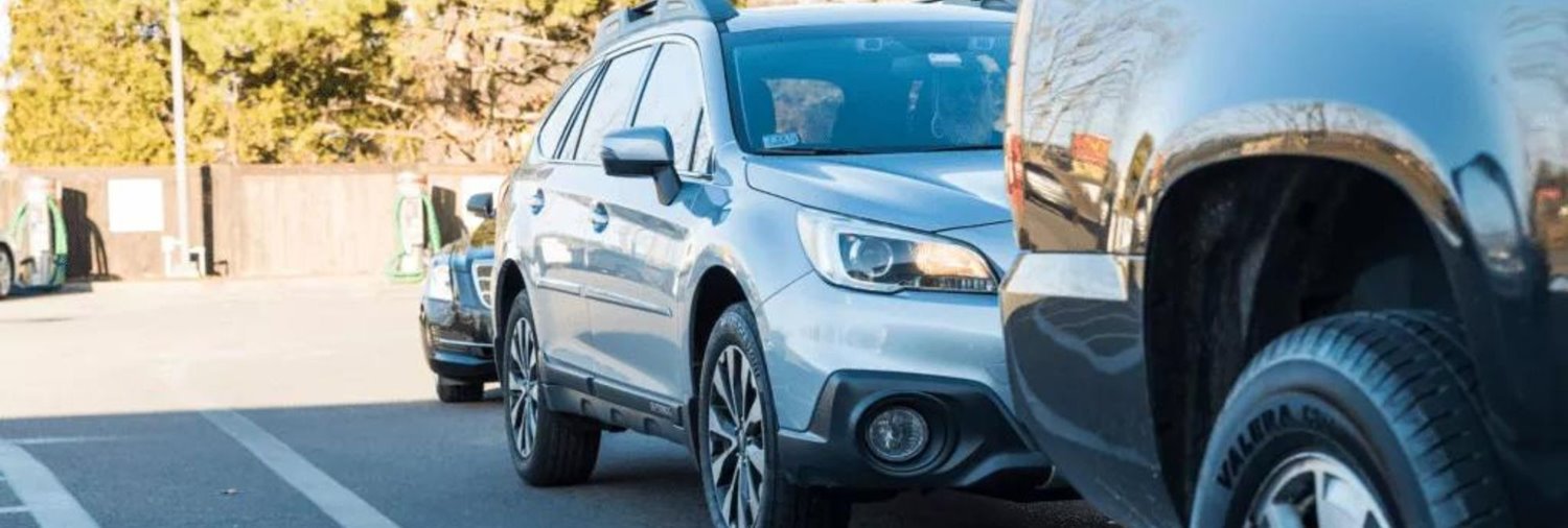 Line of cars at a car wash