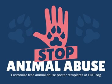Animal abuse poster templates to print
