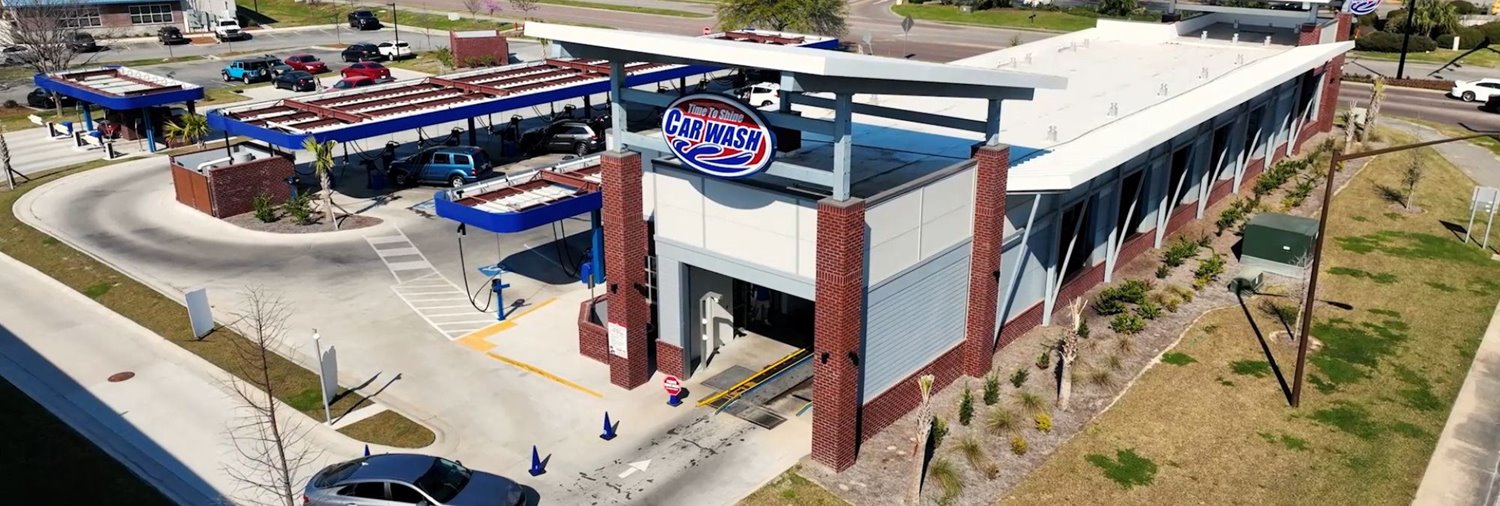 Exterior of Time to Shine car wash