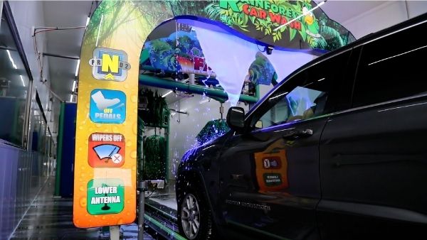 tunnel car wash at a dealership