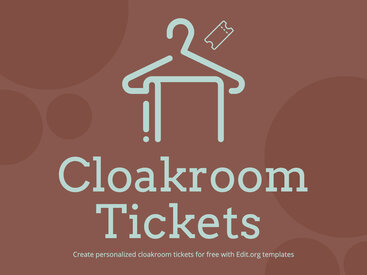 Free Printable Cloakroom Tickets