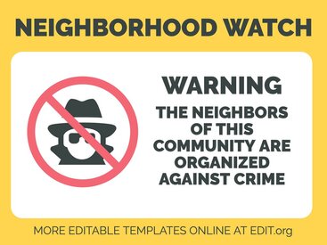 Create Warning Neighborhood Watch Signs