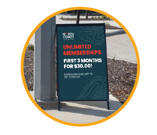 Sign outside of car wash displaying membership promo