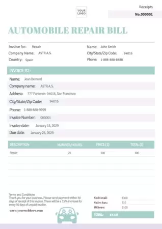 Edit a receipt sample