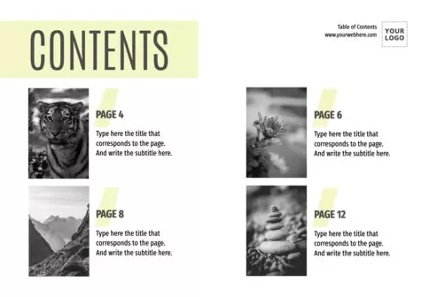 Edit a list of contents template