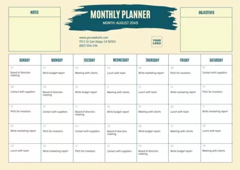 Edit a monthly planner