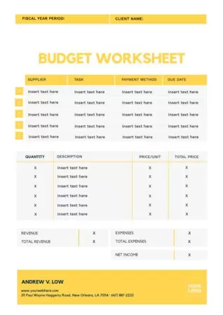 Edit a budget template