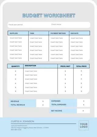 Edit a budget template