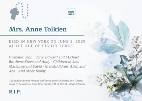 Edit an obituary card