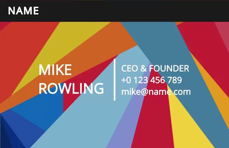 colorful business card template