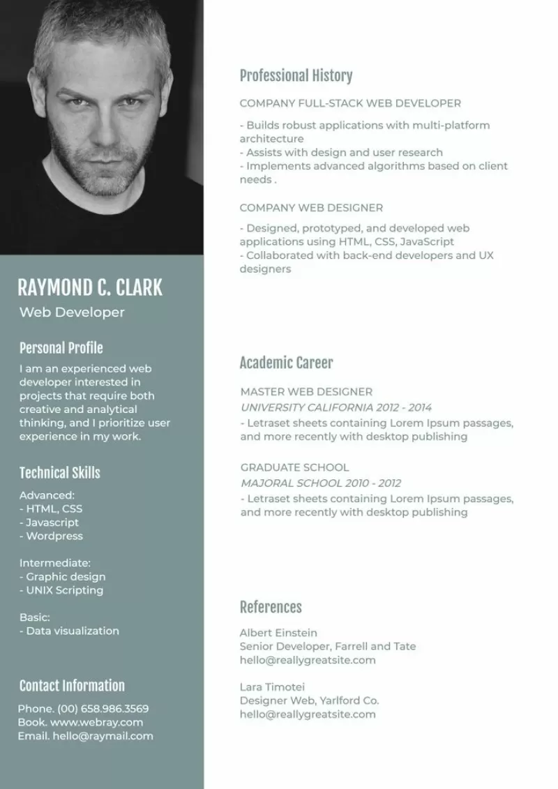 curriculum blue template