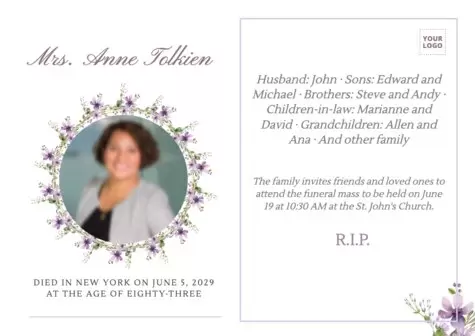 Edit an obituary card