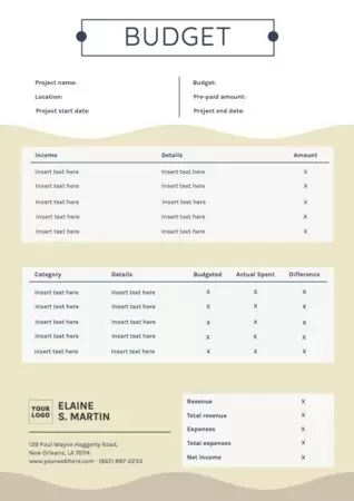 Edit a budget template