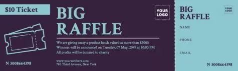 Edit a raffle ticket template