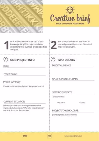 Edit a creative brief sample