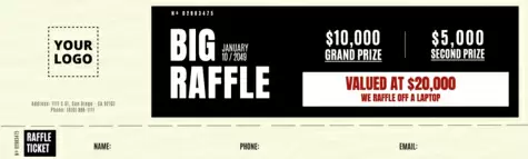 Edit a raffle ticket template