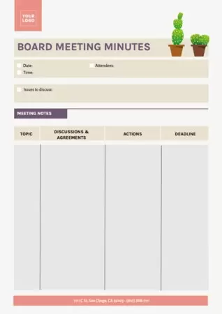 Edit a Minutes template