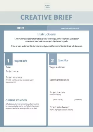 Edit a creative brief sample