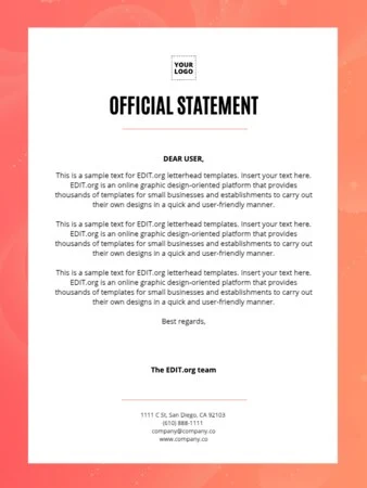 Edit a letterhead