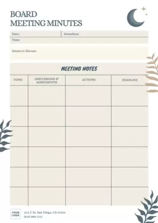 Edit a Minutes template