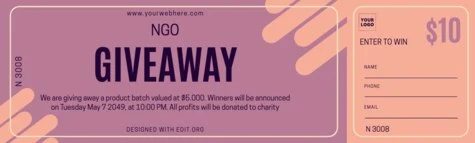 Edit a raffle ticket template