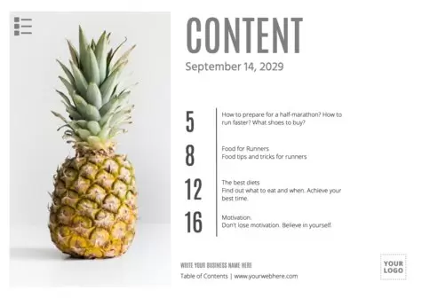Edit a list of contents template