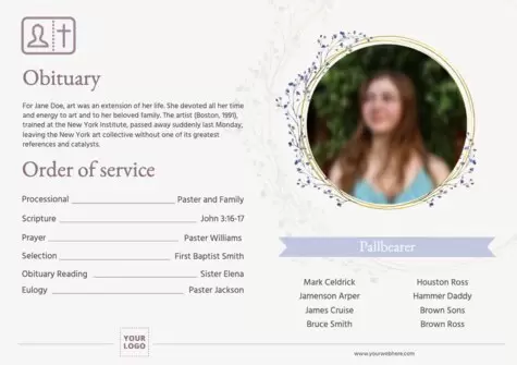 Edit an obituary card