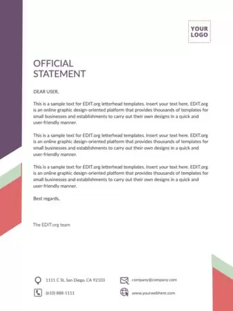 Edit a letterhead
