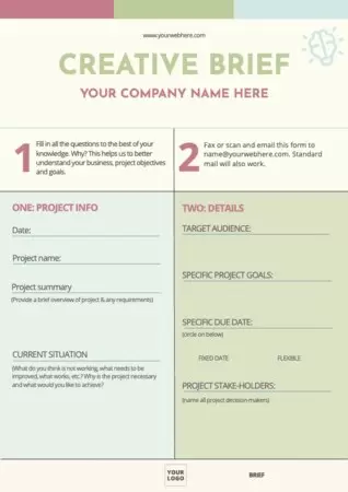 Edit a creative brief sample