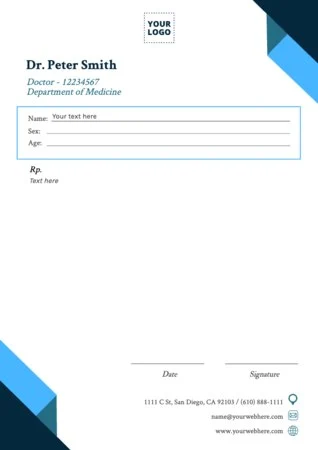 Edit a blank prescription form