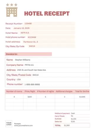 Edit a receipt sample