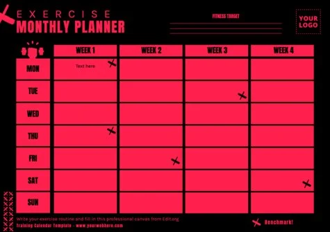 Edit a monthly planner