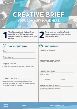 Edit a creative brief sample