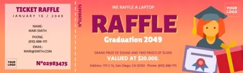 Edit a raffle ticket template