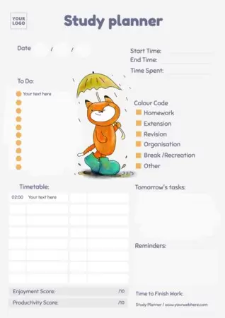 Edit a daily planner