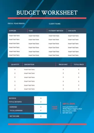 Edit a budget template