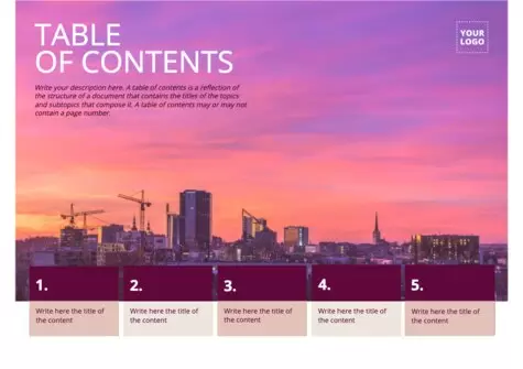 Edit a list of contents template