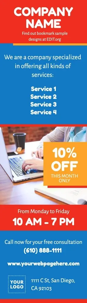 Online bookmark designs for companies